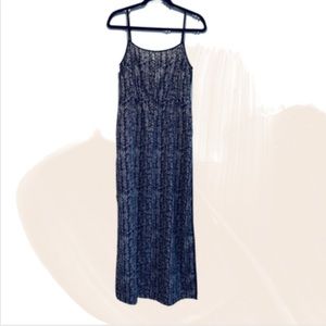 LOFT Navy Ribbed Maxi Slip Dress
